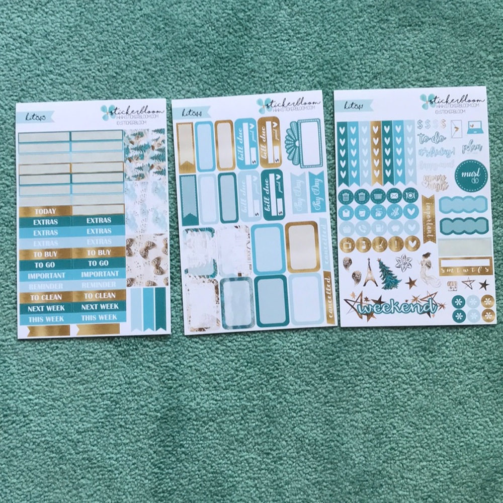 Gently used sticker kit! 3 glossy sheets